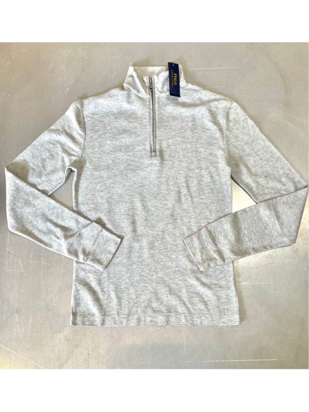 Ralph Lauren NWT Quarter Zip Men's Gray Long Sleeve Lightweight XS Pullover